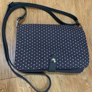 Thirty-One Gray w/White Polka Dot Purse Mini Shoulder/Crossbody Handbag